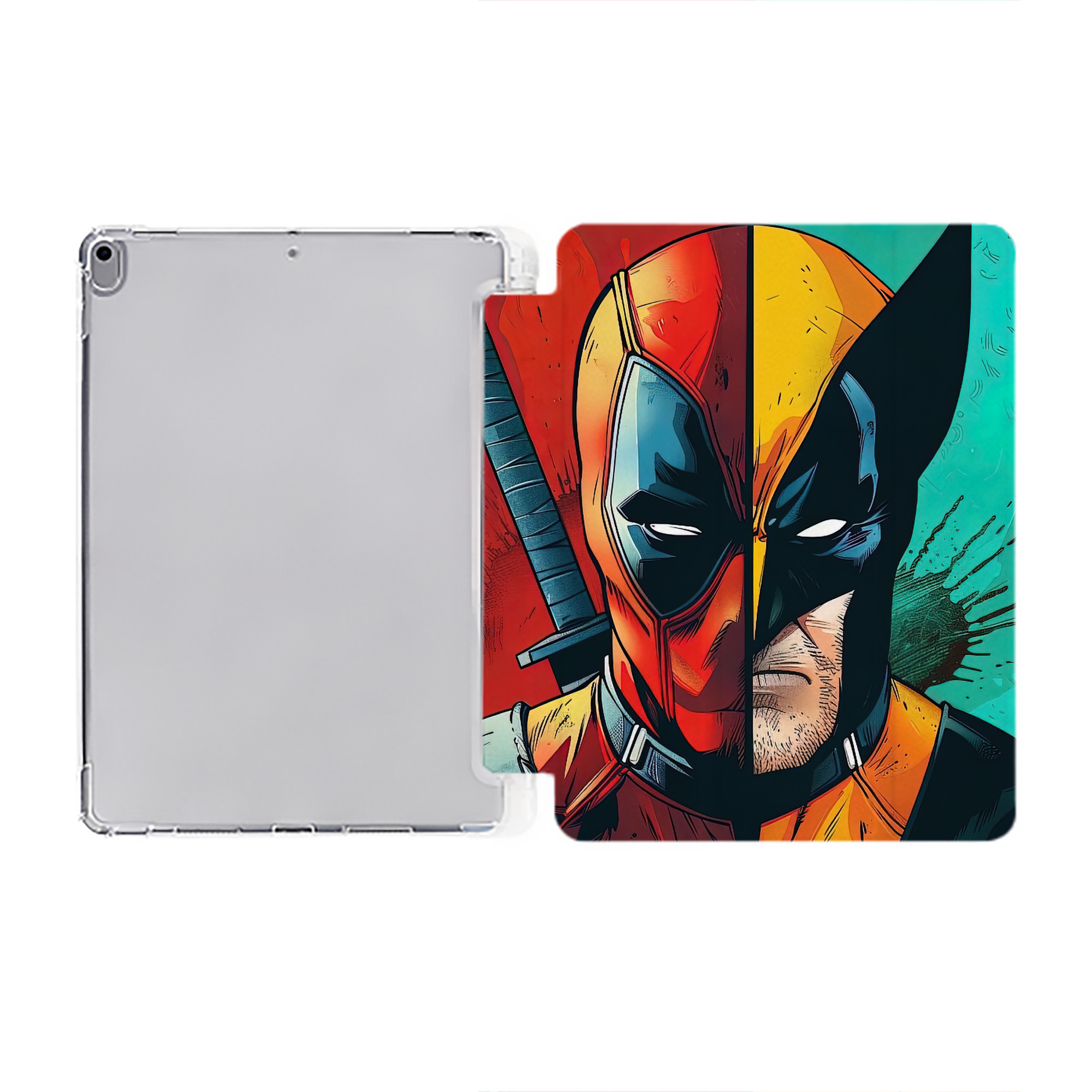 （画像用） Deadpool デッドプール IPad ケース ペン収納付き 三つ折りスタンド PUレザー×シリコン 対応機種9.5/10.5/10.9インチ